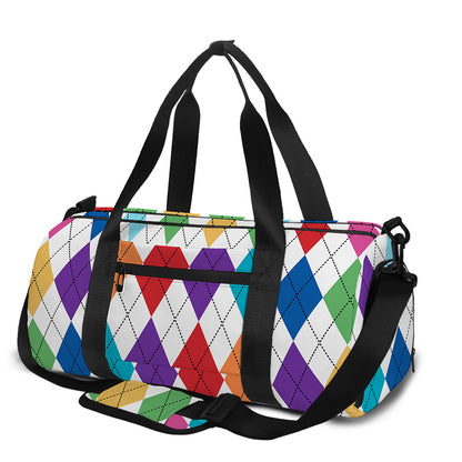 Colorful Argyle Pattern Print Gym Bag