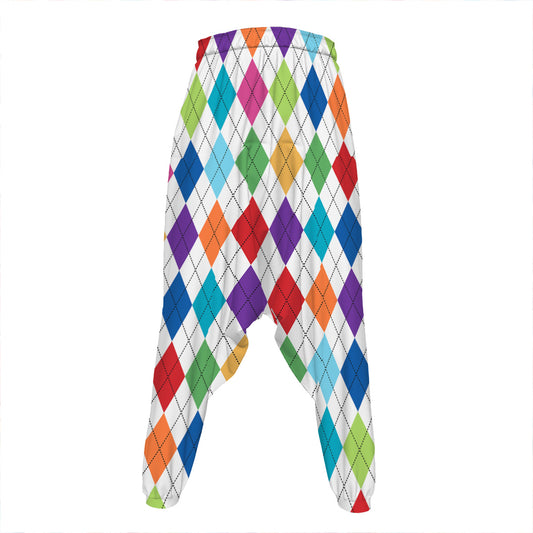 Colorful Argyle Pattern Print Hammer Pants
