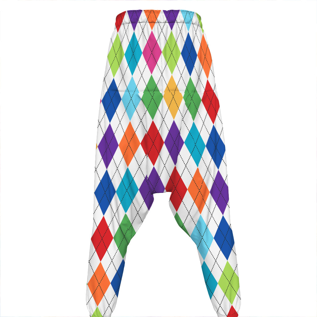 Colorful Argyle Pattern Print Hammer Pants