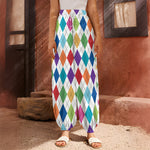 Colorful Argyle Pattern Print Harem Pants
