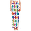 Colorful Argyle Pattern Print High Slit Maxi Skirt