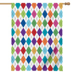 Colorful Argyle Pattern Print House Flag