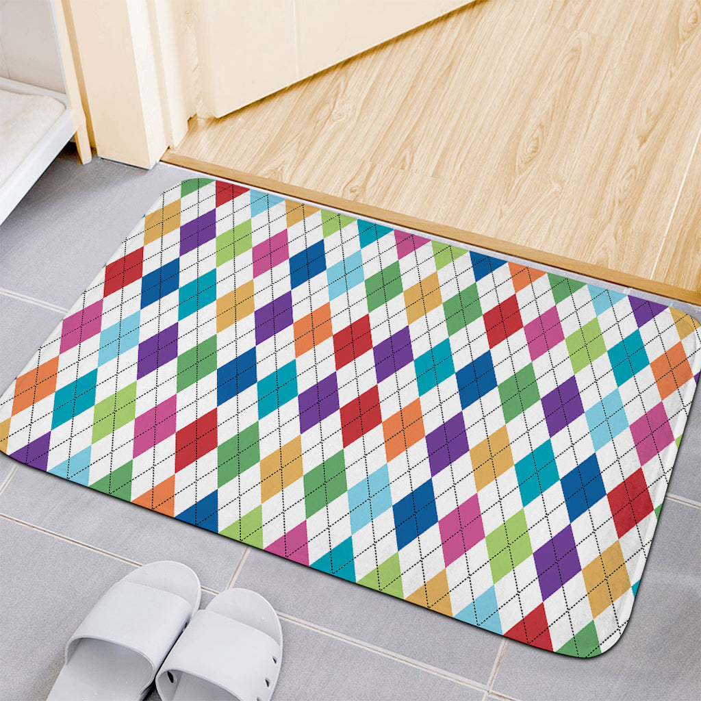 Colorful Argyle Pattern Print Indoor Door Mat