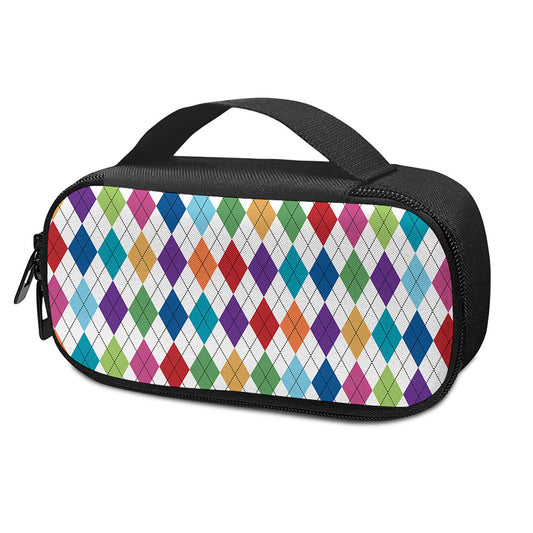 Colorful Argyle Pattern Print Insulin Cooler Travel Case