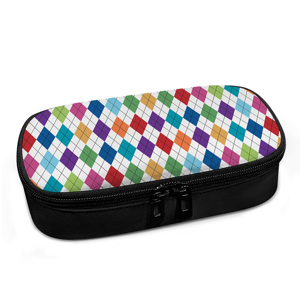 Colorful Argyle Pattern Print Insulin Cooler Travel Case