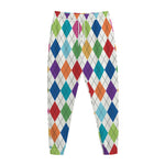 Colorful Argyle Pattern Print Jogger Pants