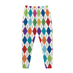 Colorful Argyle Pattern Print Jogger Pants
