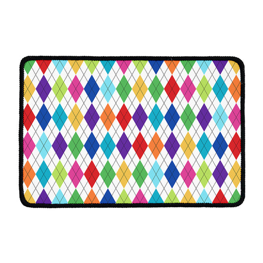 Colorful Argyle Pattern Print Kitchen Mat