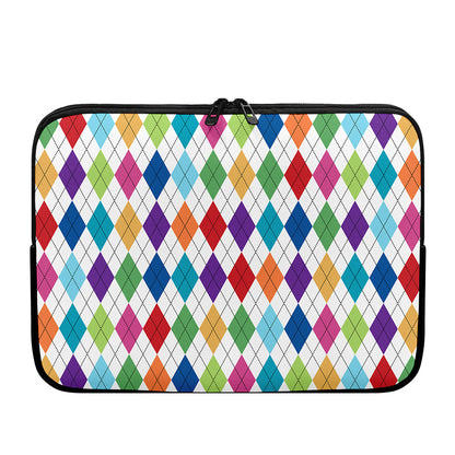 Colorful Argyle Pattern Print Laptop Sleeve