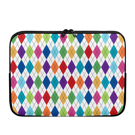 Colorful Argyle Pattern Print Laptop Sleeve