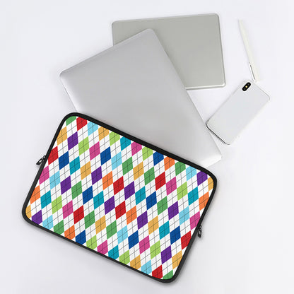 Colorful Argyle Pattern Print Laptop Sleeve