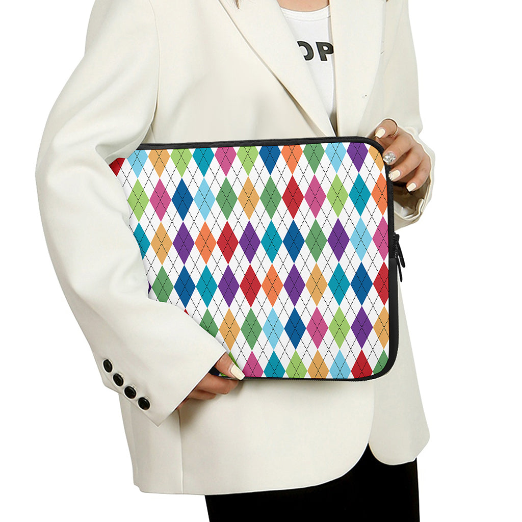 Colorful Argyle Pattern Print Laptop Sleeve