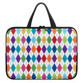 Colorful Argyle Pattern Print Laptop Sleeve With Handle