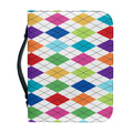 Colorful Argyle Pattern Print Leather Bible Cover