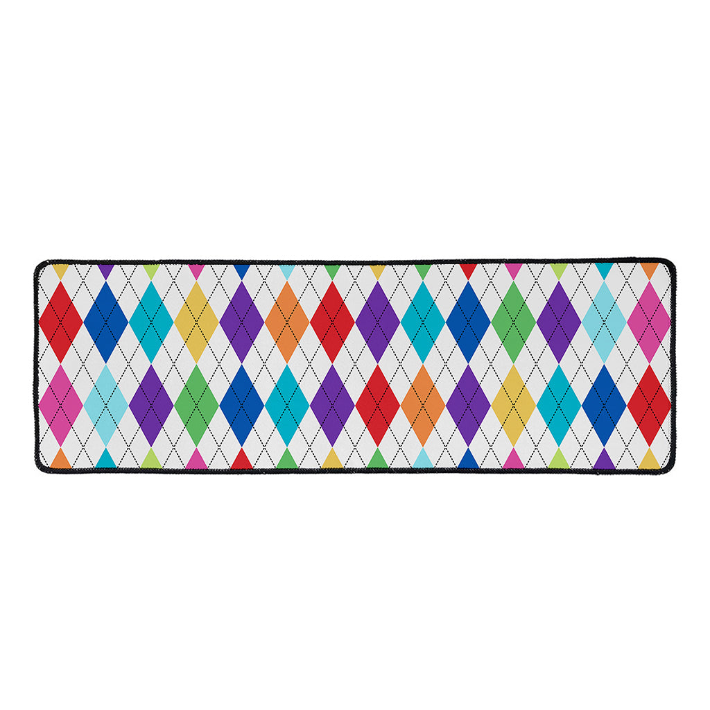 Colorful Argyle Pattern Print Long Kitchen Mat