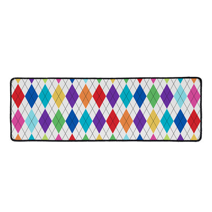 Colorful Argyle Pattern Print Long Kitchen Mat