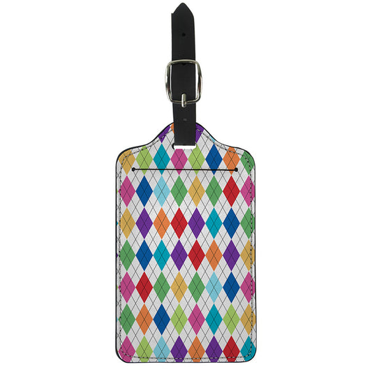 Colorful Argyle Pattern Print Luggage Tag