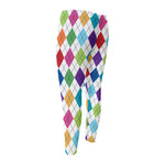 Colorful Argyle Pattern Print Men's Compression Pants