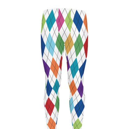 Colorful Argyle Pattern Print Men's leggings