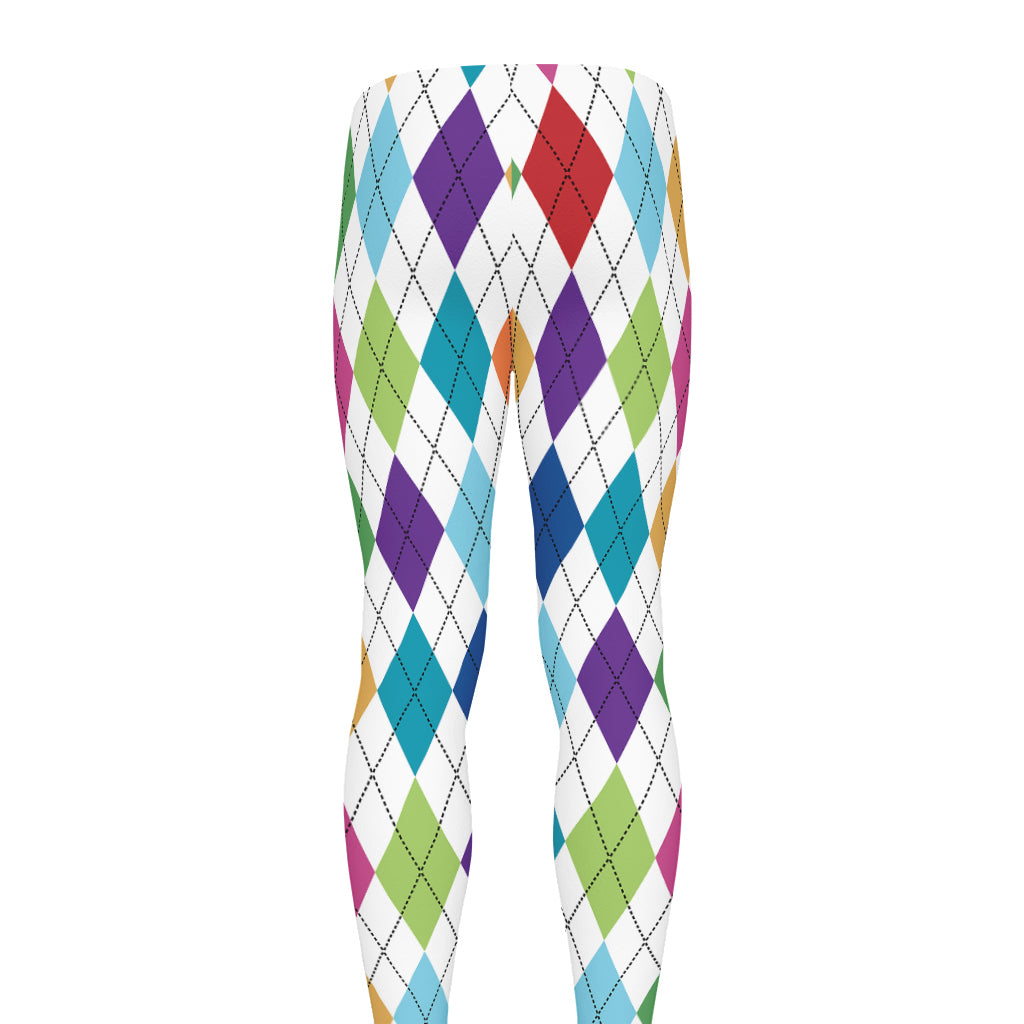 Colorful Argyle Pattern Print Men's leggings