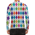 Colorful Argyle Pattern Print Men's Long Sleeve Rash Guard