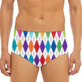Colorful Argyle Pattern Print Men's Triangle Swim Briefs