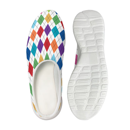 Colorful Argyle Pattern Print Mesh Casual Shoes