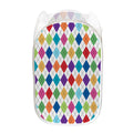 Colorful Argyle Pattern Print Mesh Laundry Hamper