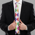 Colorful Argyle Pattern Print Necktie
