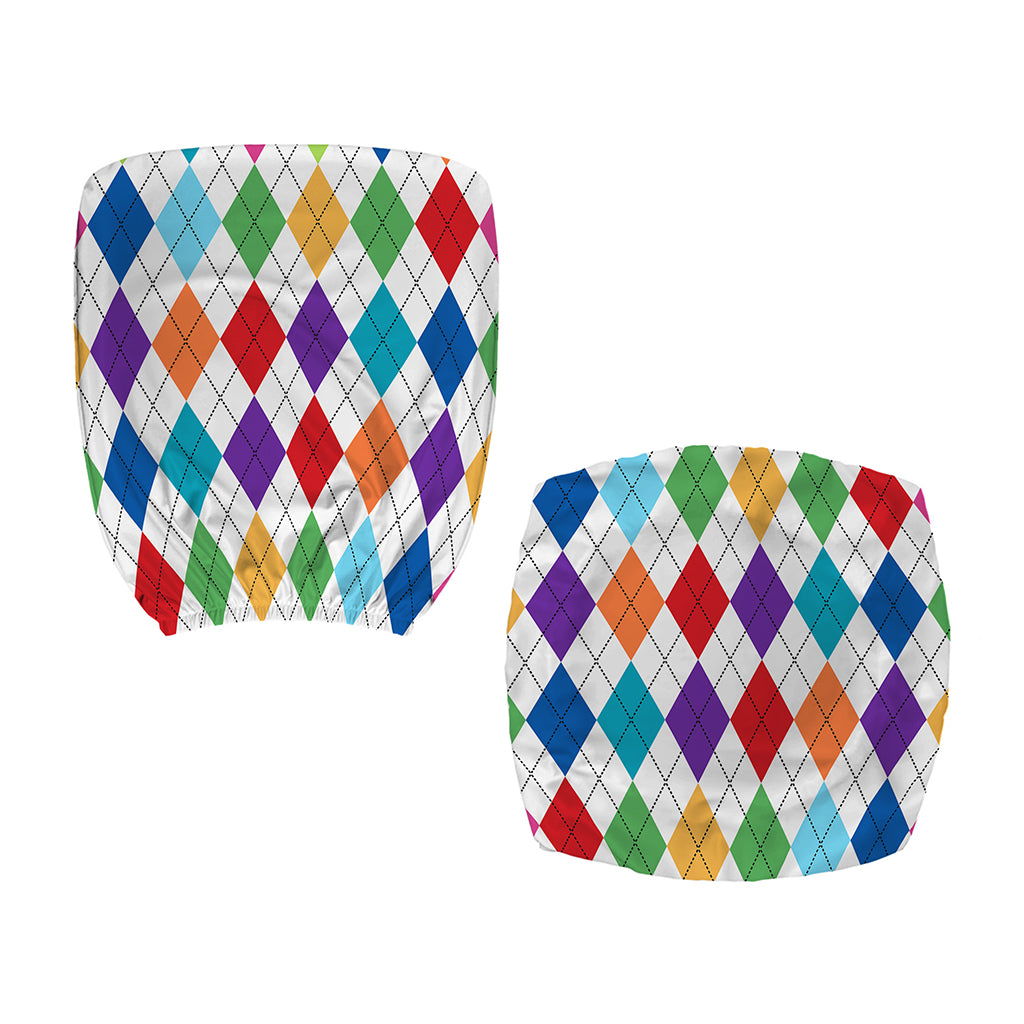 Colorful Argyle Pattern Print Office Chair Cover