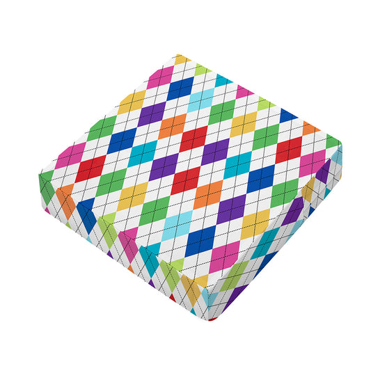 Colorful Argyle Pattern Print Outdoor Seat Cushion Cover
