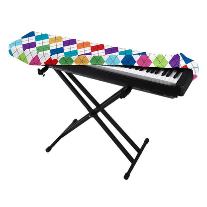 Colorful Argyle Pattern Print Piano Keyboard Cover