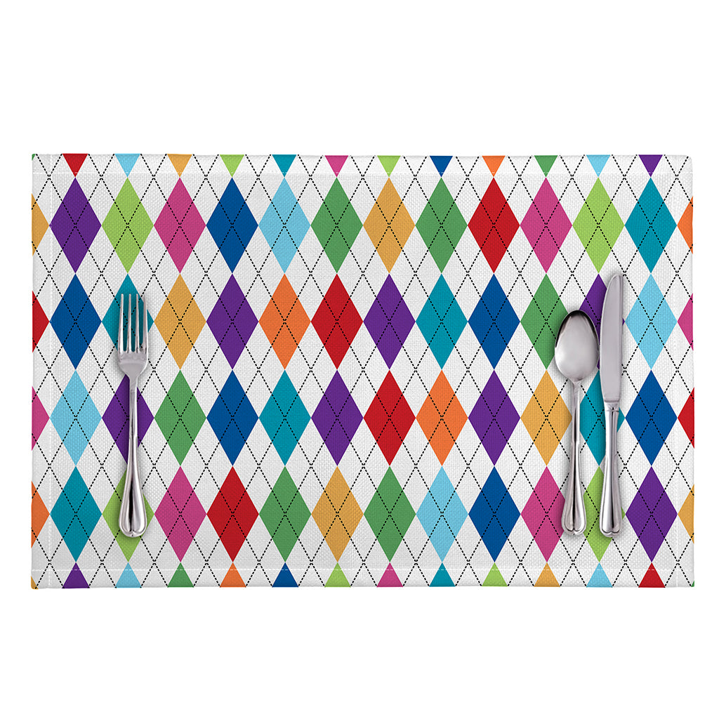 Colorful Argyle Pattern Print Placemat