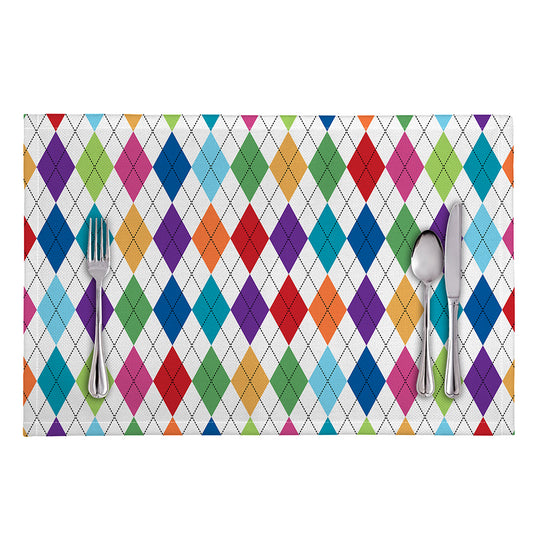 Colorful Argyle Pattern Print Placemat