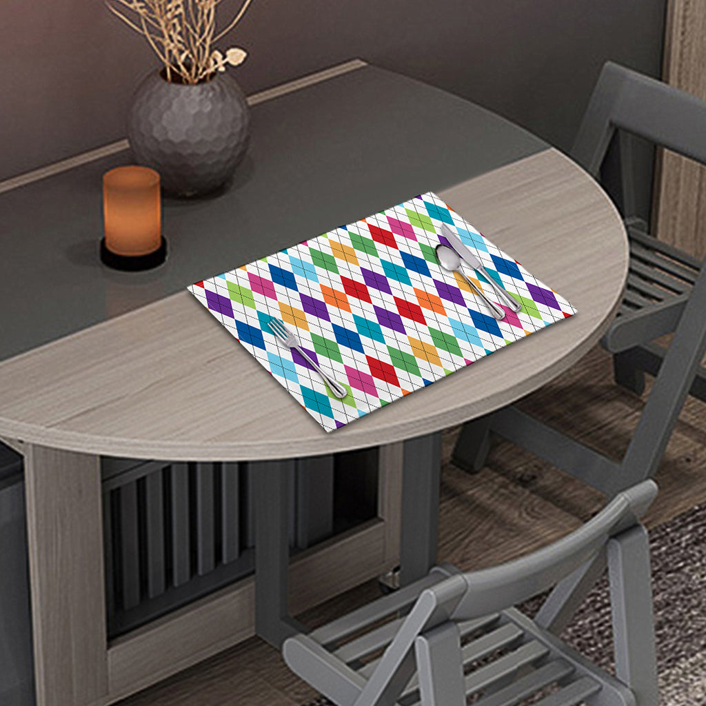 Colorful Argyle Pattern Print Placemat