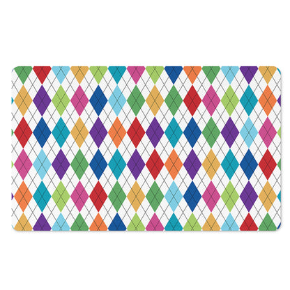 Colorful Argyle Pattern Print Polyester Doormat