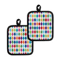 Colorful Argyle Pattern Print Pot Holders