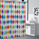 Colorful Argyle Pattern Print Premium Shower Curtain