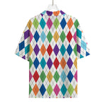 Colorful Argyle Pattern Print Rayon Hawaiian Shirt