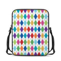 Colorful Argyle Pattern Print Rectangular Crossbody Bag