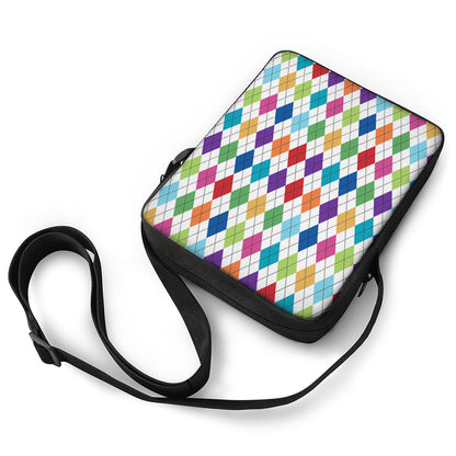 Colorful Argyle Pattern Print Rectangular Crossbody Bag