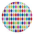 Colorful Argyle Pattern Print Round Blanket