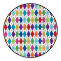 Colorful Argyle Pattern Print Round Floor Mat