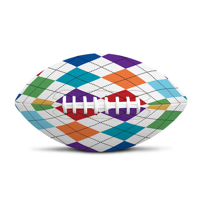 Colorful Argyle Pattern Print Rugby Ball