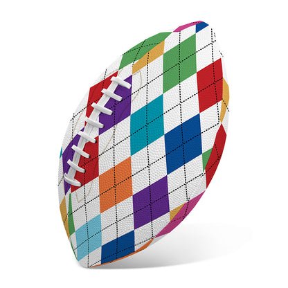 Colorful Argyle Pattern Print Rugby Ball