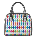 Colorful Argyle Pattern Print Shoulder Handbag