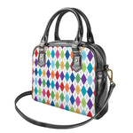 Colorful Argyle Pattern Print Shoulder Handbag