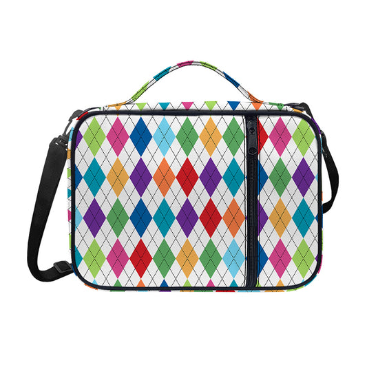 Colorful Argyle Pattern Print Shoulder Strap Bible Bag