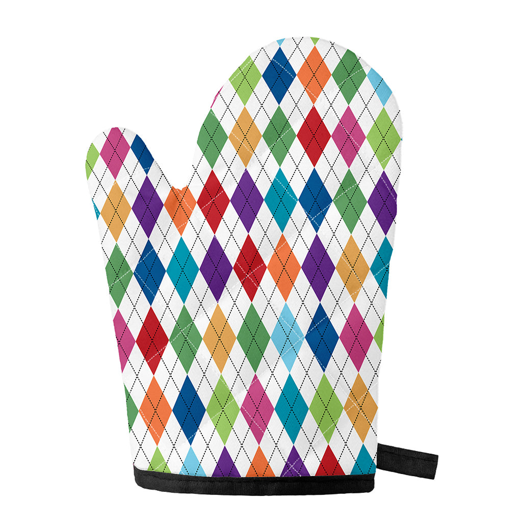Colorful Argyle Pattern Print Single Oven Mitt