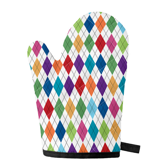 Colorful Argyle Pattern Print Single Oven Mitt